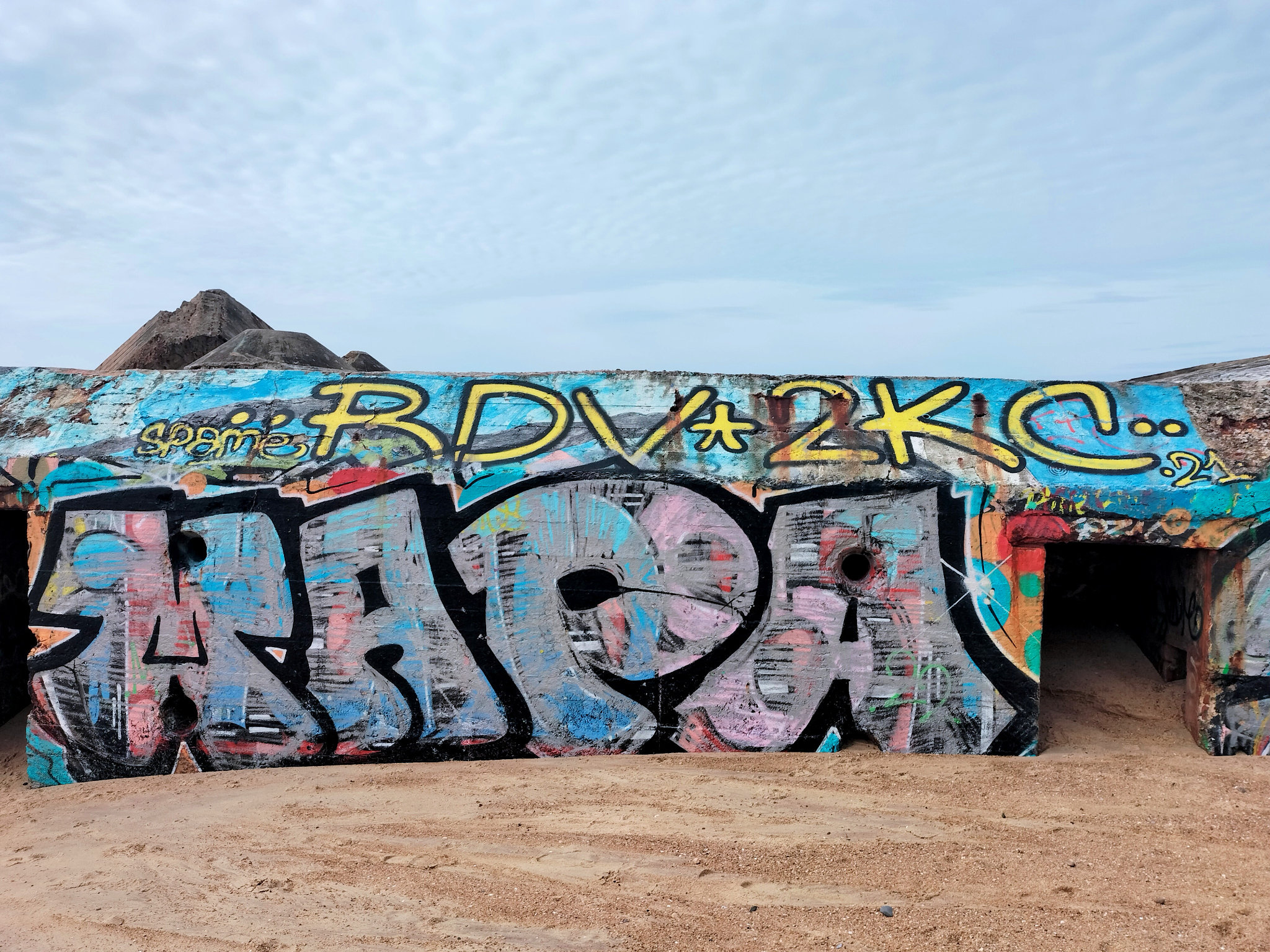 Capbreton, plage de la Savane, blockhaus et couleurs, octobre 2022