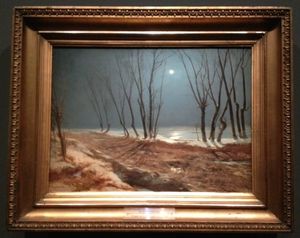 L'ange du Bizarre, le romantisme noir- Carl Blechen, Route de campagne en hiver au clair de lune, après 1829