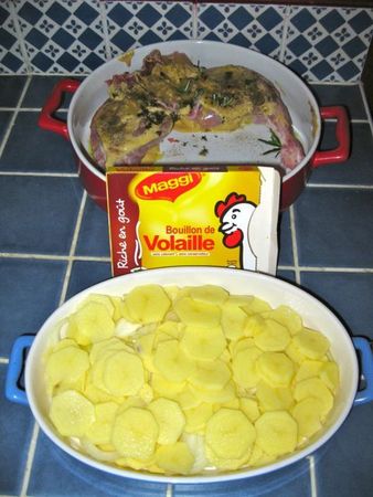 lapin a la moutarde et son gratin de pomme de terre,repas du dimanche( light) recettes plats Compote de lapin persillée à la moutarde verte