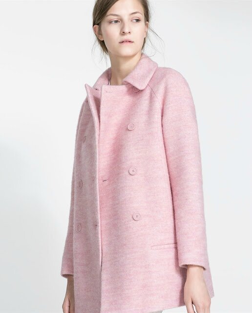 manteau zara rose