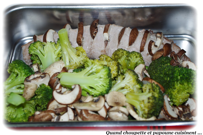 filet mignon de porc, champignons et brocolis-8634