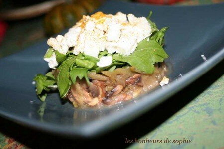 timbale_champi_pomme_roquette_feta_zoom