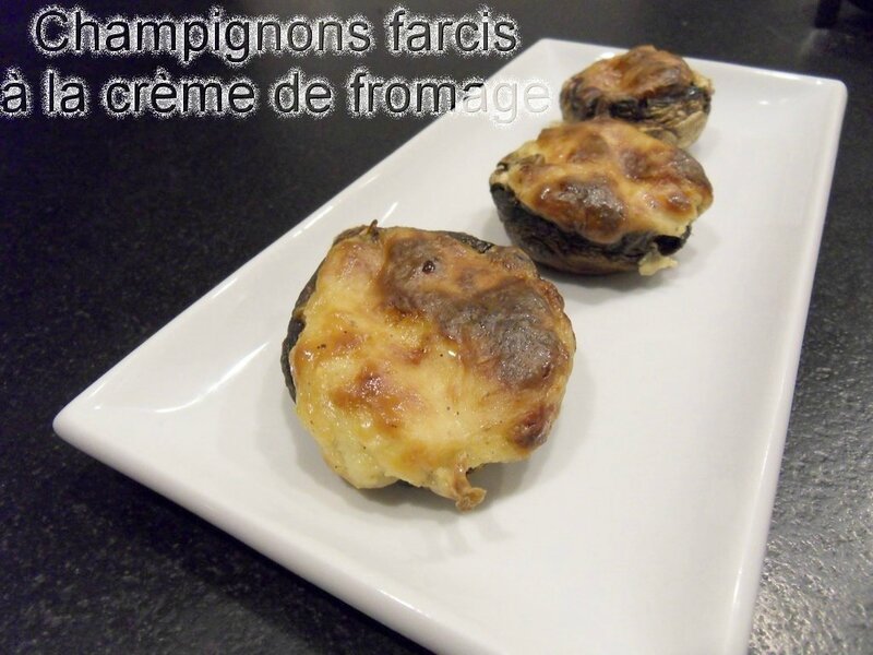 Champignons farcis a la crème de fromage