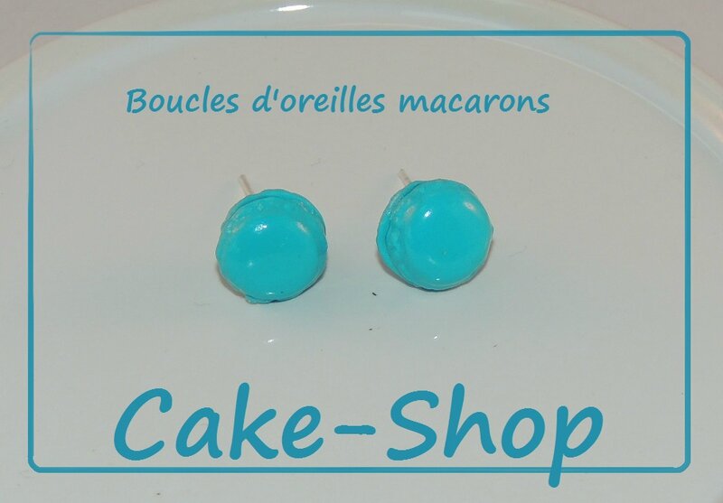 Boucles d'oreilles macarons turquoises1