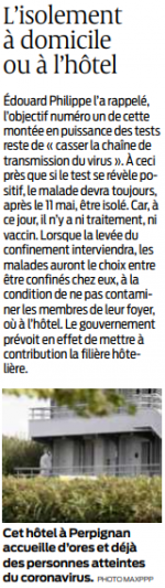 2020 04 21 SO L'isolement à domicile ou à l'hôtel