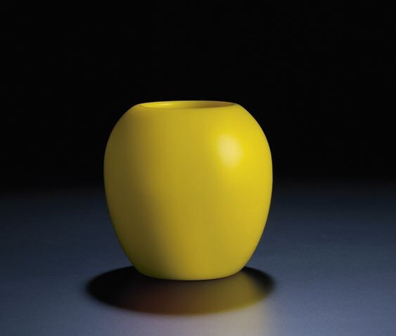 A very rare imperial yellow glass vase, Yongzheng four-character mark within double-squares and of the period (1723-1735