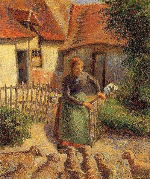 pissarro-Bergère-rentrant-des-moutons