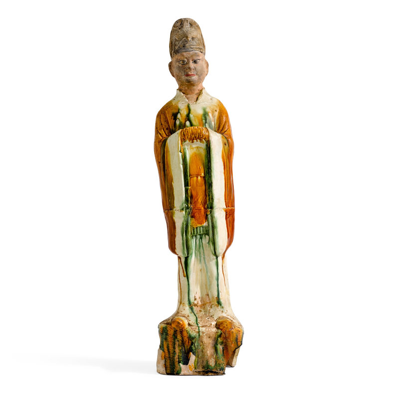 A large sancai-glazed figure of an official, Tang dynasty