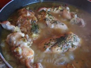 Lapin au romarin recettes Les oignons, quelle galère...