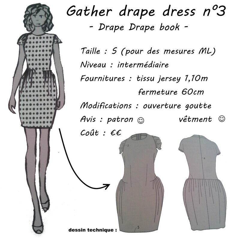 Fiche technique - gather drape dress
