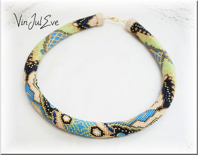 collier spirale turquoise anis noir bronze or