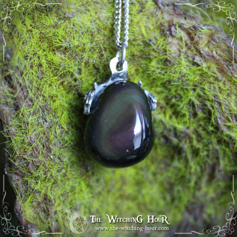 Pendentif en obsidienne oeil céleste