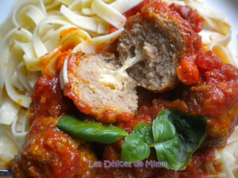 Boulettes de veau à l’Italienne, farcies à la mozzarella 6