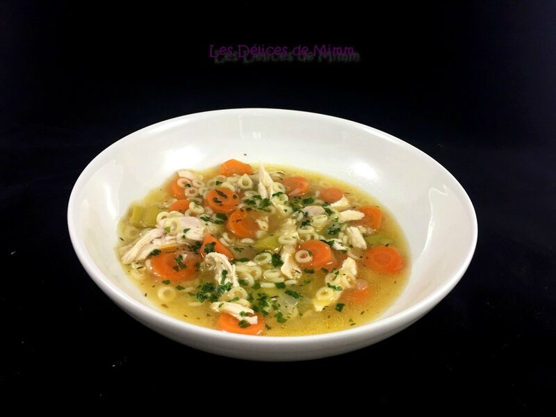 Soupe de poulet (avec un reste de poulet rôti) 3