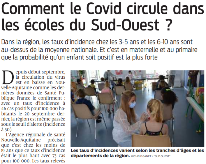 2021 09 29 SO Comment le Covid circule dans les écoles du Sud-Ouest