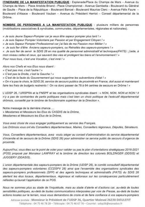 CP de l'Union Departementale des Sapeurs Pompiers de la Drome page 3