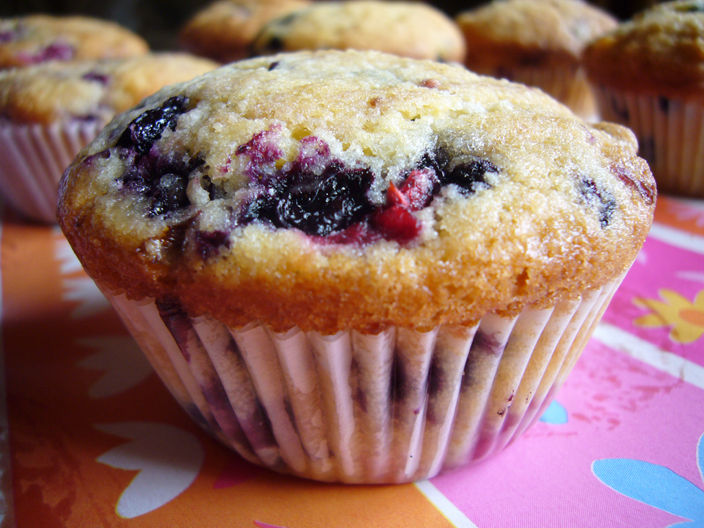 Muffins myrtilles framboises