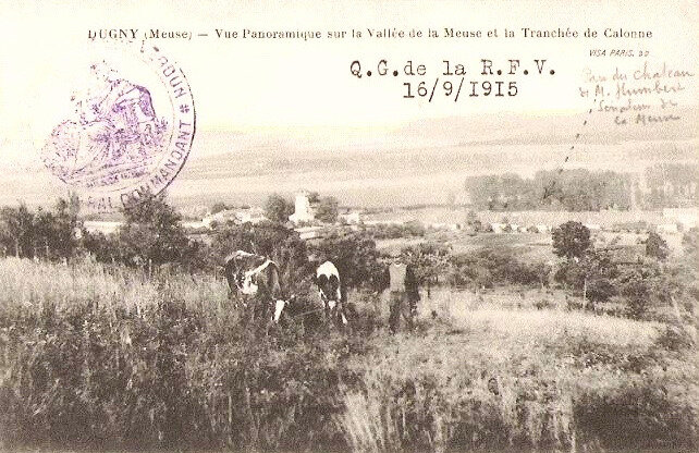 vue de la Meuse et tranchée de Calonne