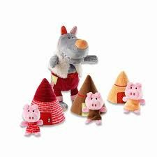 Marionnettes loup et 3 petits cochons