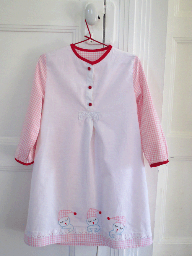 chemise de nuit vichy rose