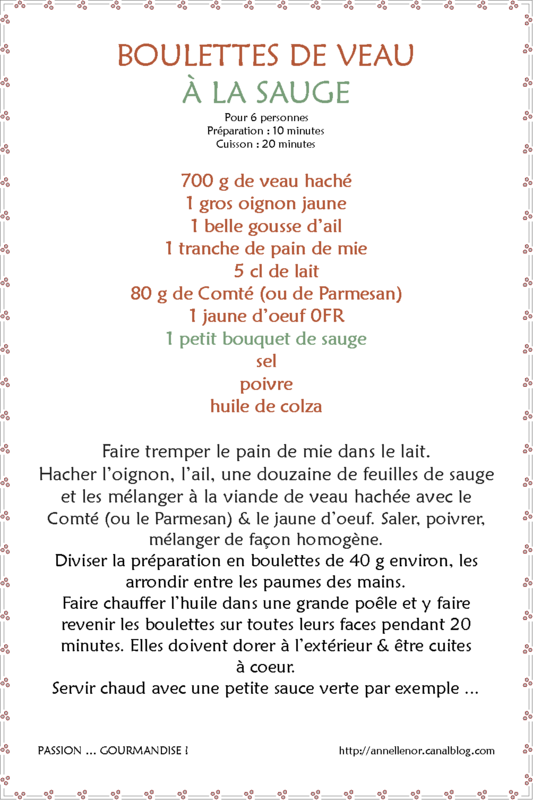Boulettes de veau à la sauge_fiche