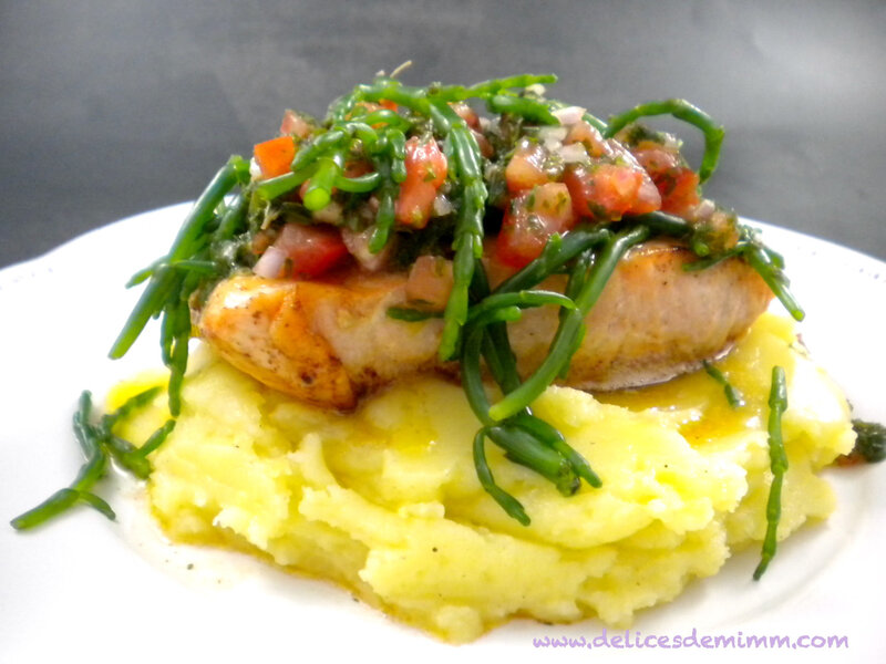 Pavé de saumon, sauce vierge aux salicornes 6