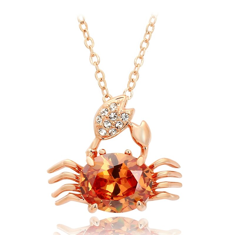 crabeTop-Qualité-ZYN061-Belle-Crabe-D-or-18-K-Rose-Plaqué-Or-Pendentif-Collier-Bijoux-En