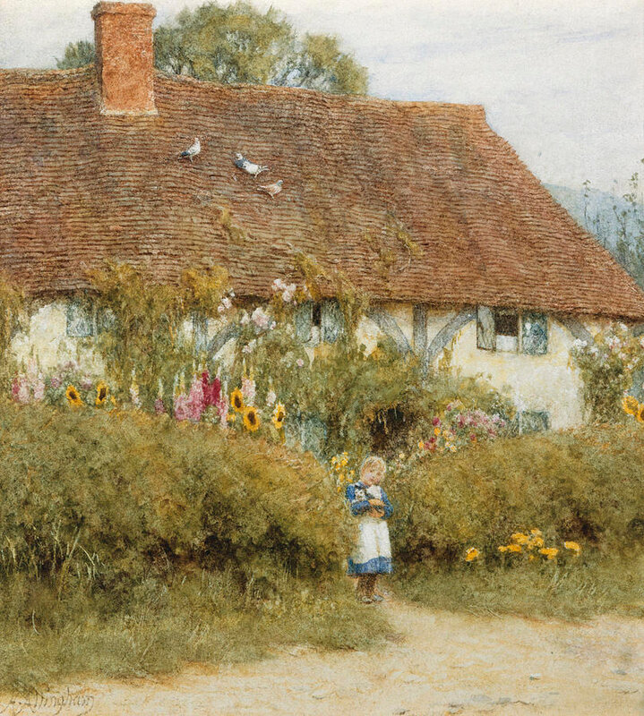 cottage-at-west-horsley-surrey-helen-allingham