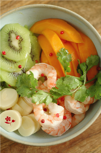 Salade mangue, kiwi, coeur de palmier, crevette_2