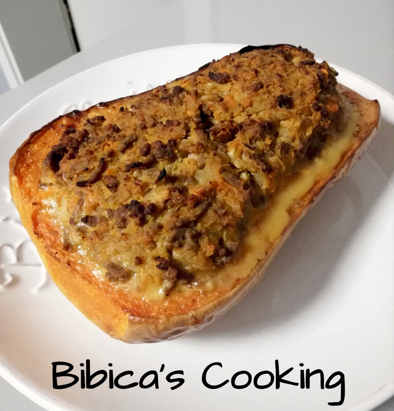Courge butternut farcie au boeuf haché
