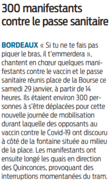 2022 01 30 SO 300 manifestants contre le passe sanitaire