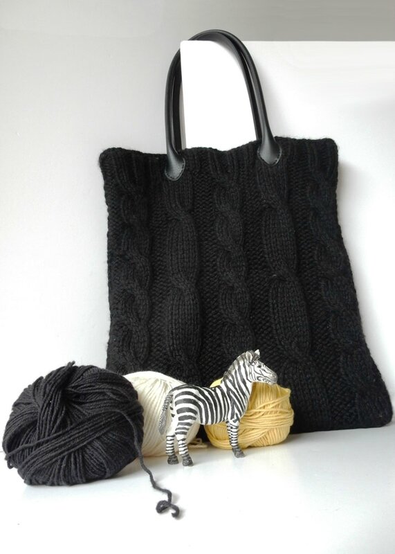 tote bag irlandais dans tricot premiers pas de l'île aux fils- Anisbee