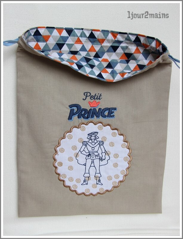 sac gouter prince appliqué intérieur