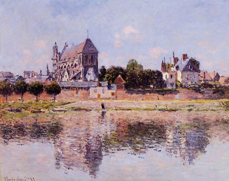 Claude-Monet-View-of-the-Church-at-Vernon 1883