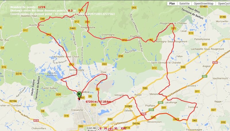 parcours sportif 68 km