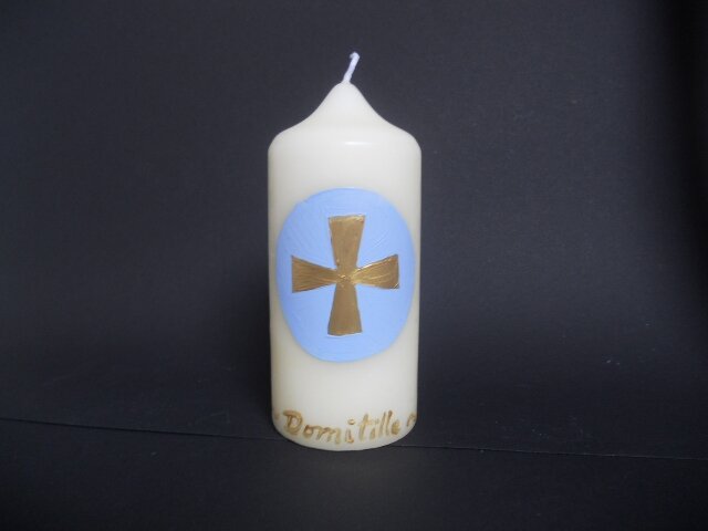 Cierge croix bleue