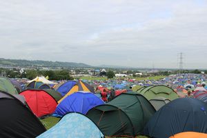Glastonbury festival 2013 camping the Tor