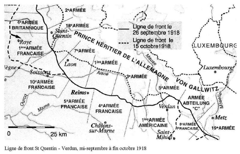 ligne de front sept 1918