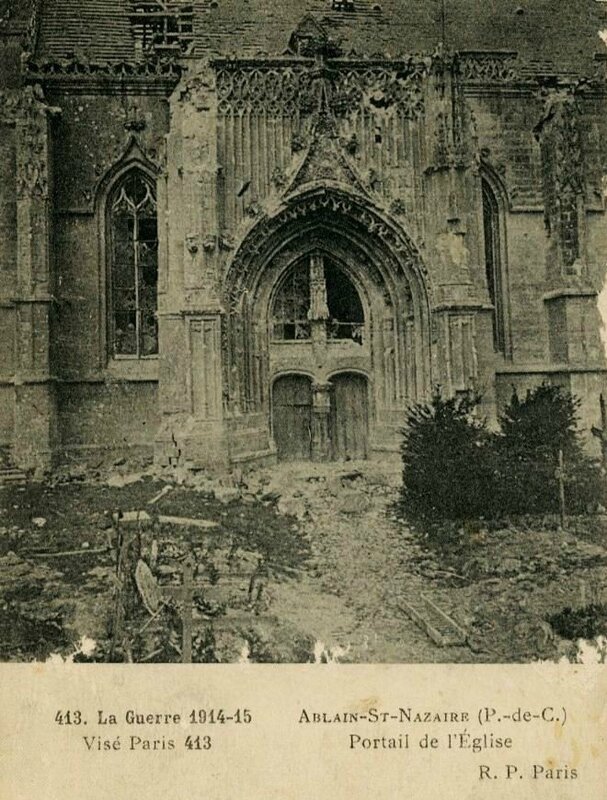 62-Ablain-St-Nazaire-14-18-eglise-portail