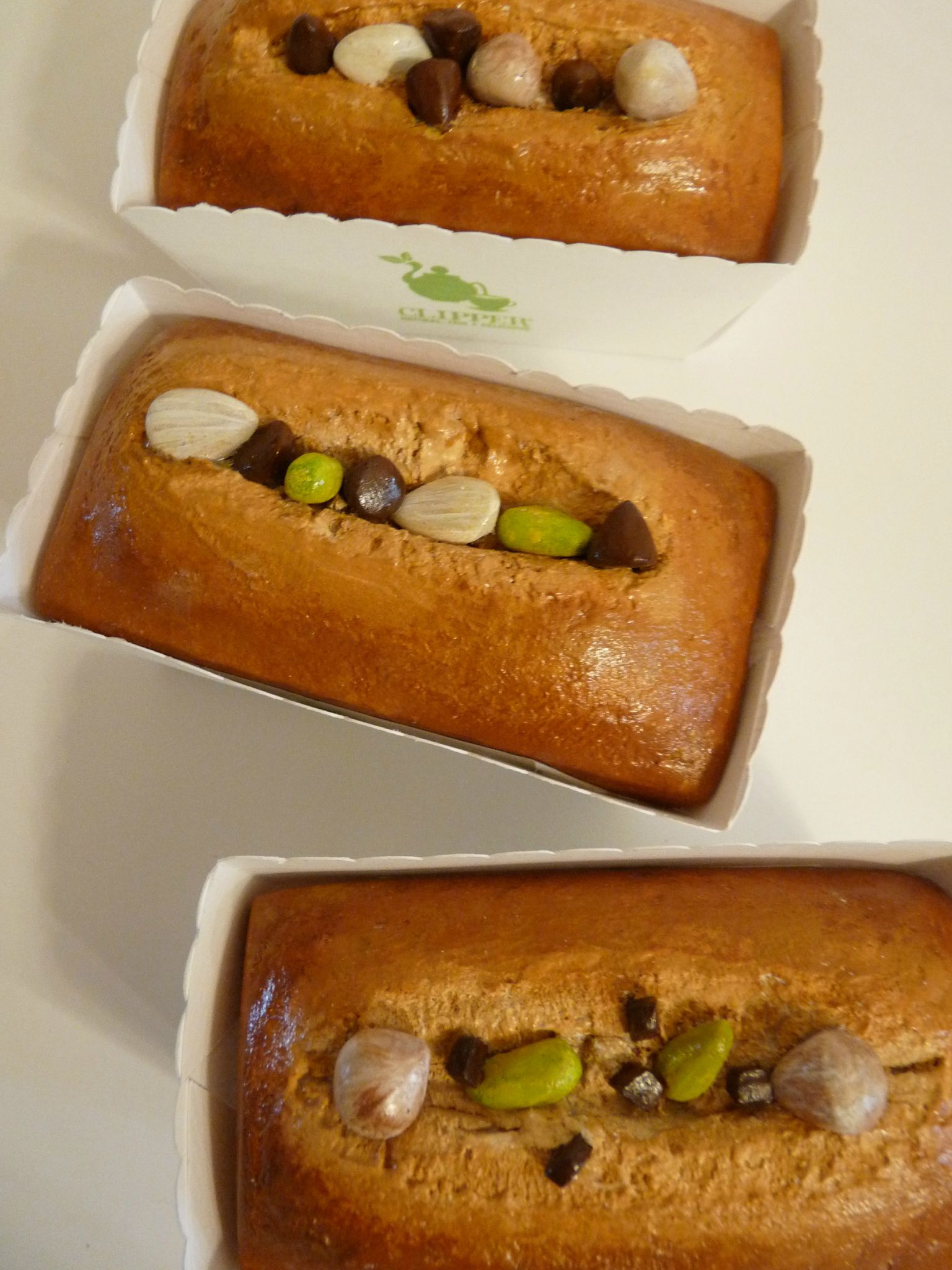 Petits cakes, caissettes personnalisées, pour Clipper