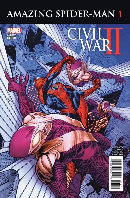 civil war II amazing spiderman 1 greg land variant