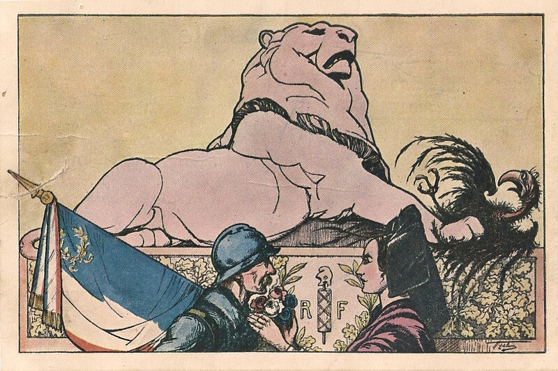 1919 08 15 à 17 Belfort CPA Lion Fêtes de la Victoire R