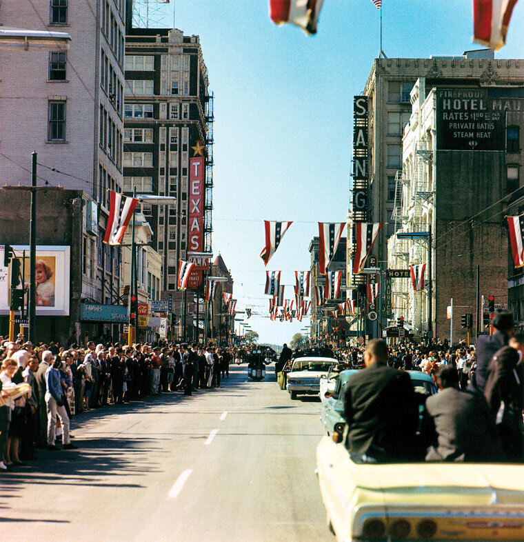 Motorcade-Pres-John-F-Kennedy-Dallas-Texas-November-22-1963