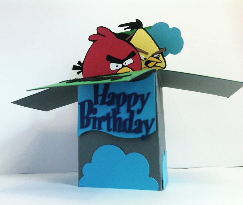 carte pop-up 3d anniversaire enfant Angry Birds garçon 4 ans