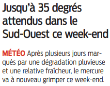 2022 06 10 SO Jusqu'à 35 degrés attendus dans le Sud-Ouest ce week-end