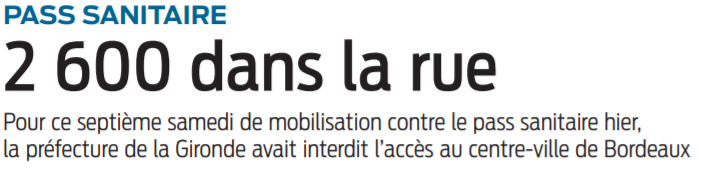 2021 08 29 SO Pass sanitaire 2 600 dans la rue