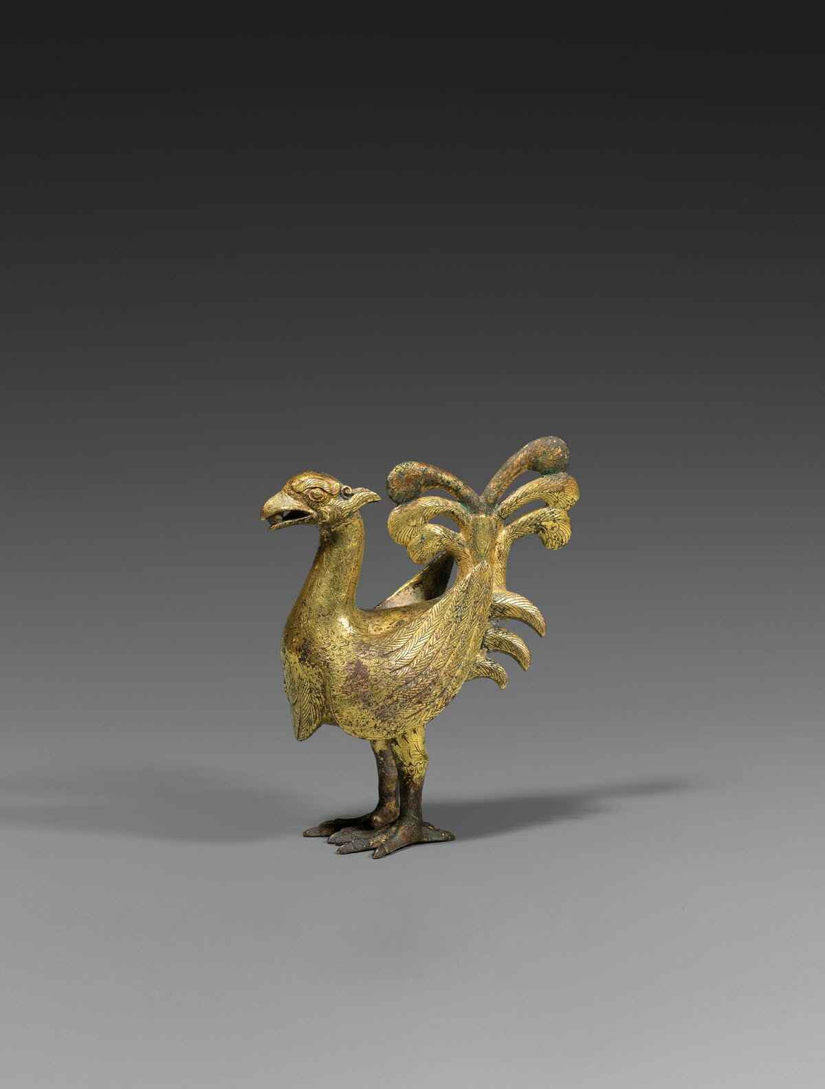 A splendid and rare gold and silver-inlaid parcel-gilt A splendid and rare gold and silver-inlaid parcel-gilt