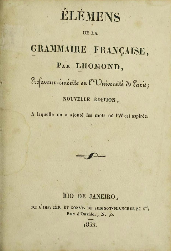 Lhomond - Elémens de la Grammaire Française (1833)