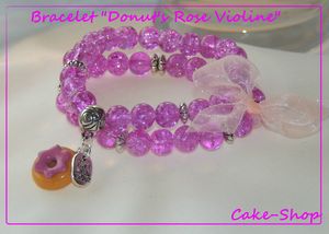 Bracelet donuts rose violine