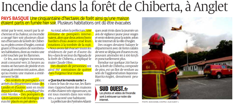 2020 07 31 SO Incendie dans la forêt de Chiberta à Anglet